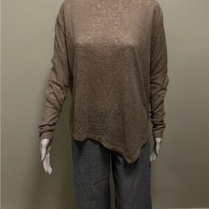 Elan Taupe Long Sleeve Top